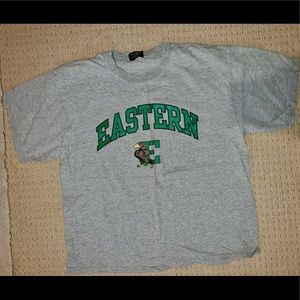 grey eastern michigan vintage tee